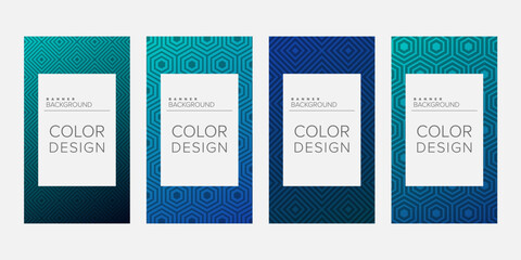 Background banner geometric line gradient color design vector, vertical banner set