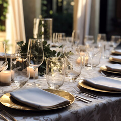 table set for a dinner