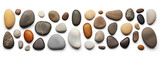 scattering of river stones on transparent background, png