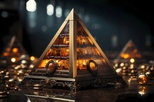 Explore The Enigmatic World Of Steampunk With This Captivating Illustration Of A Steampunk Pyramid