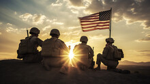 Veterans Day Military Soldiers, American Flag
