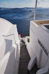  Tradional House with Oceanview - Stairs in Oia Village - Santorini, Greece - Architecture, Clean, Minimal