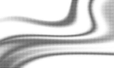 Aufkleber - Monochrome gradient halftone dots background. Vector illustration. Big wave