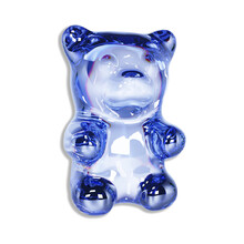 Blue Glass Bear In "y2k" Style 