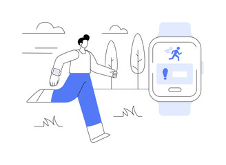 Canvas Print - Smartwatch as a fitness tracker abstract concept vector illustration.
