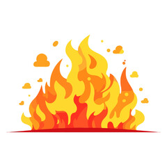 Canvas Print - Fire image. Cute cartoon image of bonfire. Vector illustration