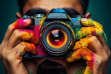 World Photography Day. Photo, Its History And Photographers. Technology, Hobby And Work. Creativity And Beautiful Picture Made By Photo Camera. Equipment For Paparazzi.