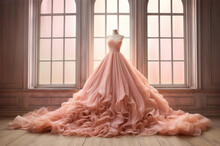Pink Gown On Display Created With Generative AI Technology