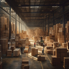 Poster - A small warehouse filled with goods