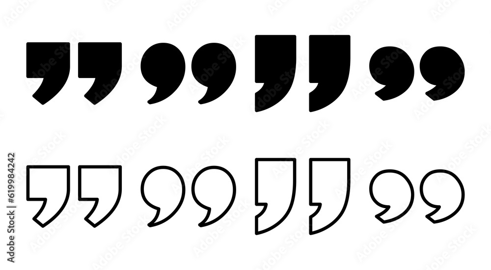 Quote Sign Shape Quote icon set illustration. Quotation mark sign and symbol Stock ...