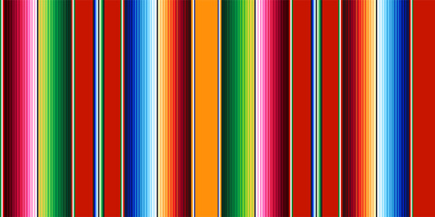 Wall Mural - Blanket stripes seamless vector pattern. Colorful ethnic mexican poncho.