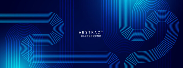 Sticker - Blue line with white architecture futuristic background minimal concept vector illustration subtle design.