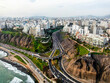 From above: Lima Armendáriz road between Barranco and Miraflores panorama