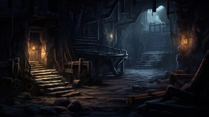 Old and abandoned mine game art