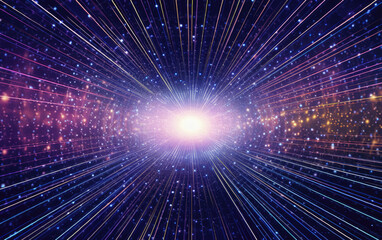 Wall Mural - Sparkling Shimmering Rays Abstract Background 