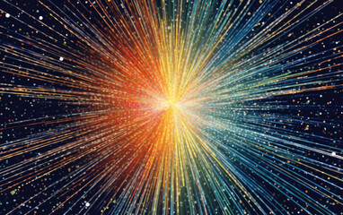 Wall Mural - Sparkling Shimmering Rays Abstract Background 
