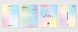 Idol lover posters set. Cute gradient holographic background vector with pastel colors, gradient mesh. Y2k trendy wallpaper design for social media, cards, banner, flyer, brochure.