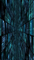 Wall Mural - Technology digital matrix grid