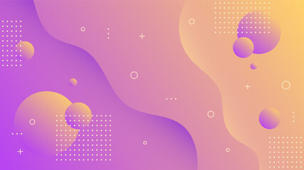 Wall Mural - Modern Abstract Background with Motion Waves Retro Memphis and Purple Orange Gradient Color