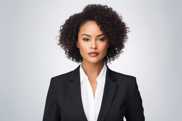 Close up of an African American businesswoman on a clear background. Generative AI