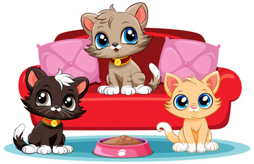 Poster - Different Three Cats Cartoon Character