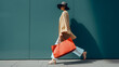 © Prasanth - Unrecognisable stylish woman walking with shopping bags.