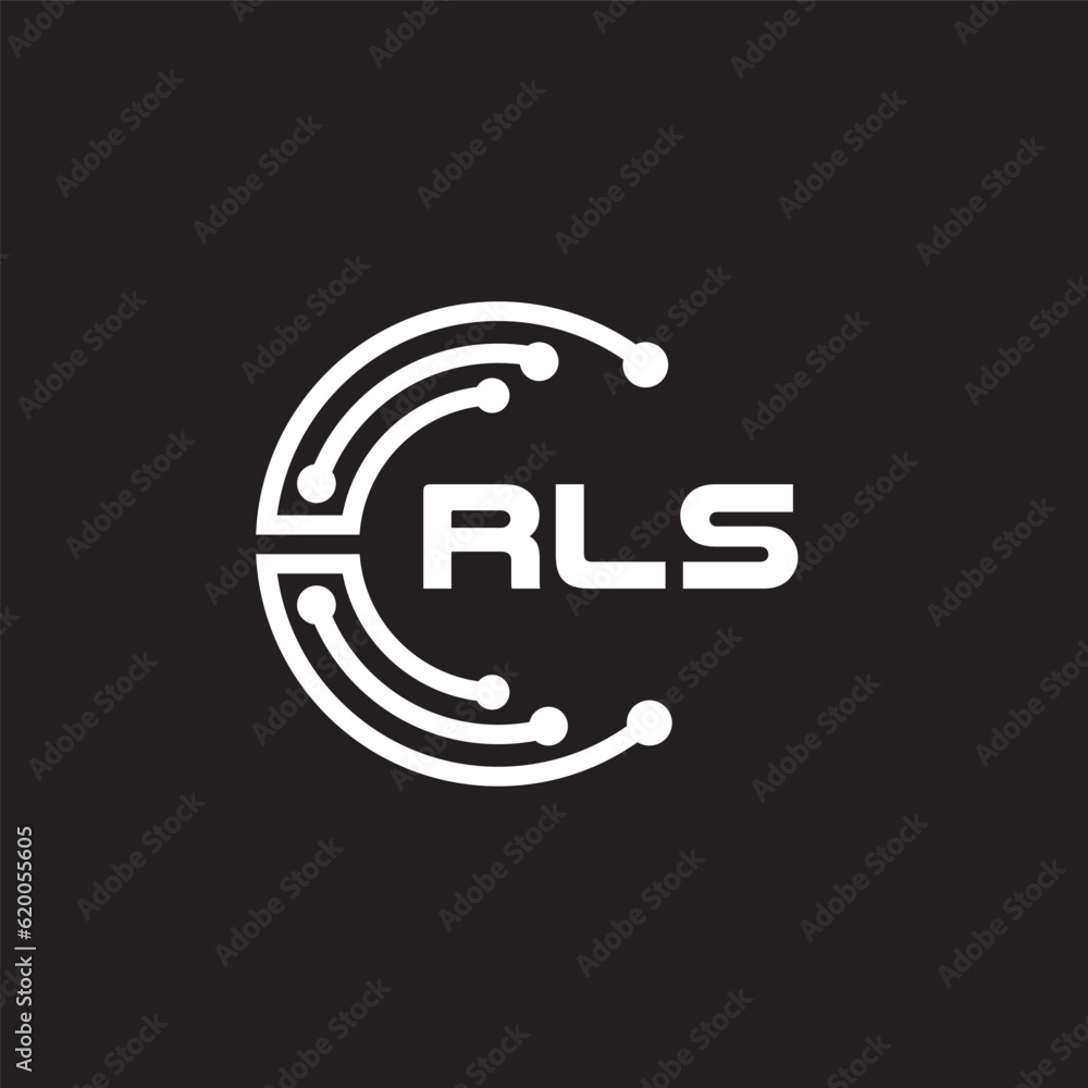 RLS letter technology logo design on black background. RLS creative ...