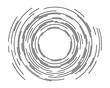 Concentric segments of circles. Lines following a circle path. Design element. Abstract geometric black shapes isolated on white background. Vector illustration.