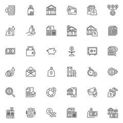 Wall Mural - Financial management line icons set