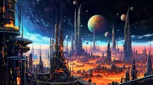 惑星の都市,Generative AI AI画像