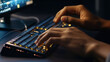 © Rafa Fernandez - Close Up of a Software Developer Working on a Desktop Computer,AI generative