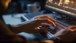 © Rafa Fernandez - Close Up of a Software Developer Working on a Desktop Computer,AI generative