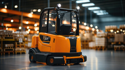 Aufkleber - Factory Automation with AGV and robotic arm in transportation, Factory 4.0 concept