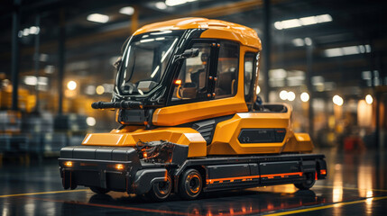Leinwandbilder - Automated guided vehicle Is a delivery vehicle warehouse in logistic center.