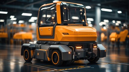 Leinwandbilder - Automated guided vehicle Is a delivery vehicle warehouse in logistic center.