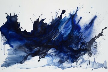 ink wave watercolor ultramarine. generate ai