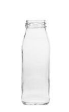 Empty Glass Transparent Bottle For Drinks Isolated On White Background.