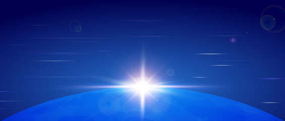 Wall Mural - sun light blue future technology background