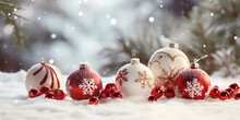Winter Wonderland Christmas Decorations
Snowflakes Adorned Christmas Balls AI Generated
