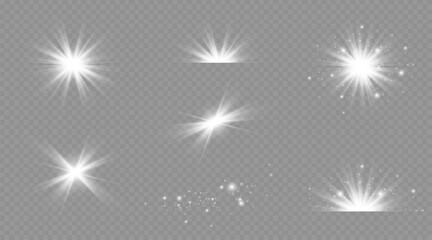 Wall Mural - dazzling flash. bright star. magic dust. brilliant vector. bright sun. glare. shining beam. rash.