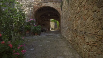 Wall Mural - Moving view of a medieval Tuscan village.