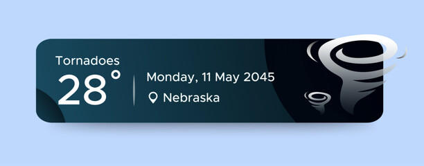 Wall Mural - tornadoes weather widget ui design. beauty mobile weather app. professional web design, full set of 