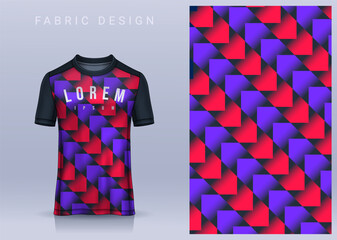 Fabric textile design for Sport t-shirt, Soccer jersey mockup for football club. uniform front view.	