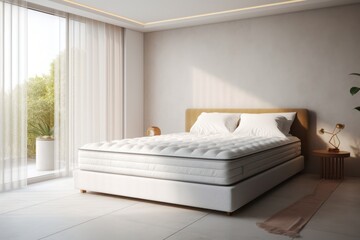 comfortable double bed with mattress