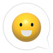 Smiley face emotion illustration.Happy emoji 3d icon 
