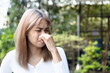 © 9nong - Stinking Odor and Disgusted Expression, Woman Reacting to Unpleasant Smell, Concept Image