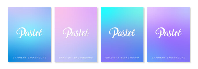 Set of vertical backgrounds in light pastel colors. For covers, wallpapers, branding, social media and other projects. For web and print.