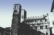 Antico castello con torre e merli a Siena