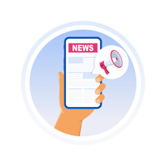 Wall Mural - online news. online reading news. news website on phone screen. phone with newspaper, news site. new
