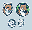 Cougar head emblem with four variations. 